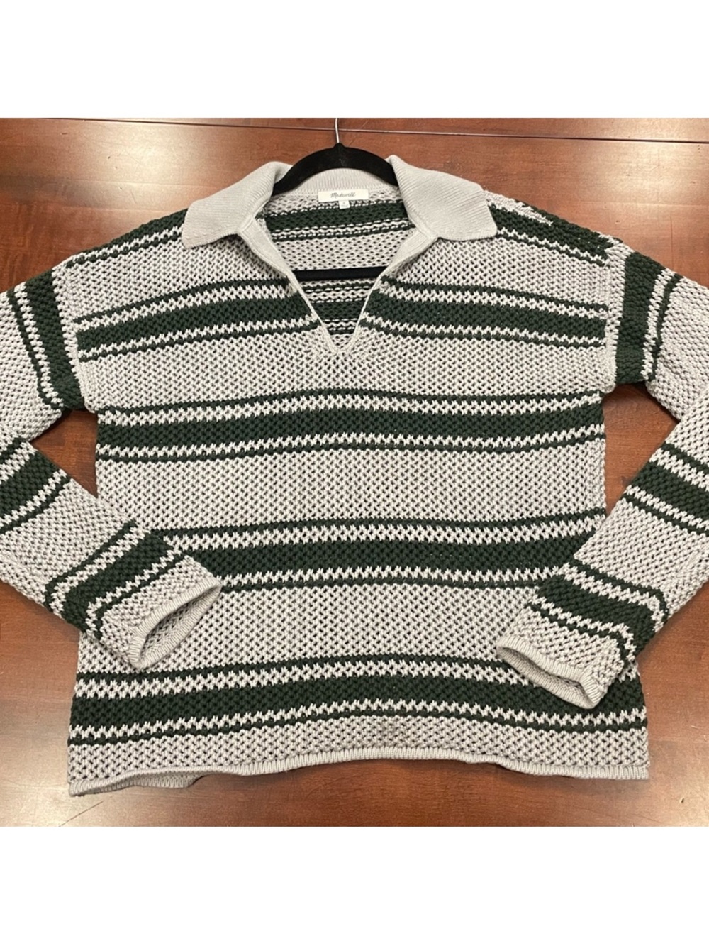 Madewell Open-Stitch Johnny Collar Sweater